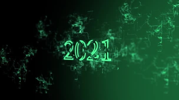 3D 디지털 네트워크. 서명 "2021" — 비디오