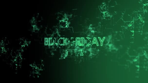 3D digital network. Sign "Black Friday" — Stock Video