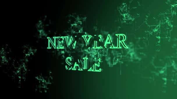 Jaringan digital 3D. Tandatangani "Penjualan Tahun Baru " — Stok Video