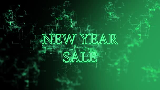 Digitální síť. Nápis "nový rok prodej"" — Stock video