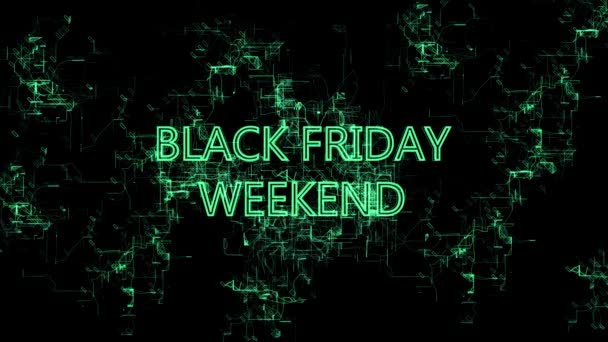 Digital network. Sign "Black Friday Weekend" — Stock Video