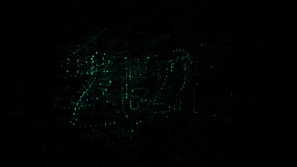 "2021" 텍스트가 있는 3D 애니메이션 데이터 디지털 코드 — 비디오