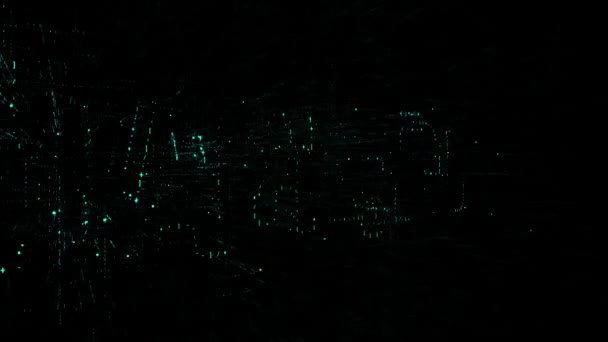 Código digital de dados de animação 3D com texto "Hacked" — Vídeo de Stock