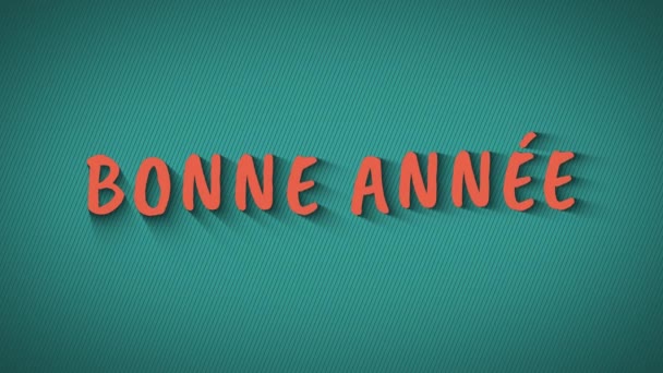 Animierte hüpfende Buchstaben "bonne annee" — Stockvideo