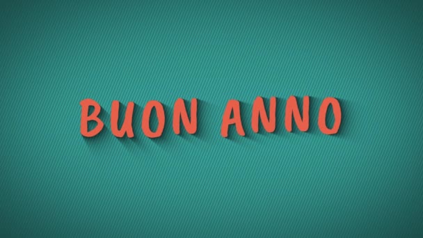 Animerade studsande bokstäver "Buon Anno" — Stockvideo