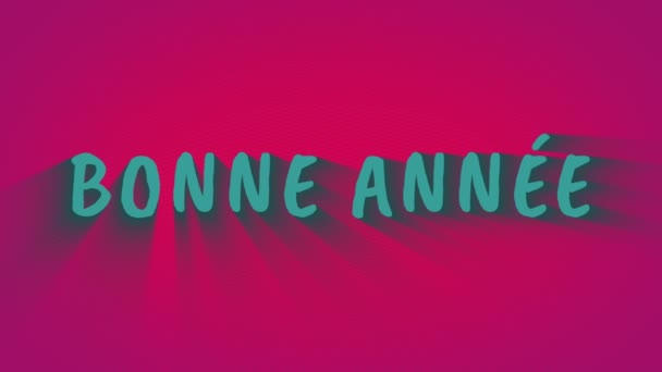Animierte hüpfende Buchstaben "bonne annee" — Stockvideo