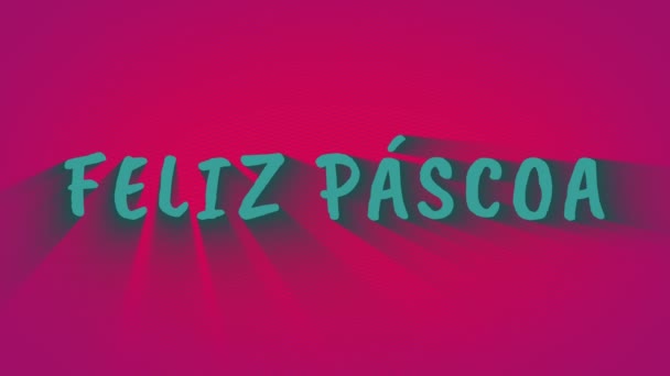 Geanimeerde stuiteren letters "feliz pascoa" — Stockvideo