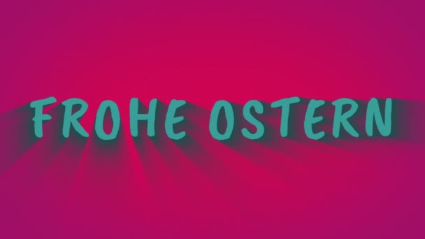 Animated bouncing letters "Frohe Ostern" — Stock Video