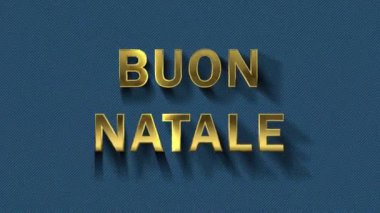Renkli parçacıklar mavi arka plan ve metin dönüşür - Buon Natale