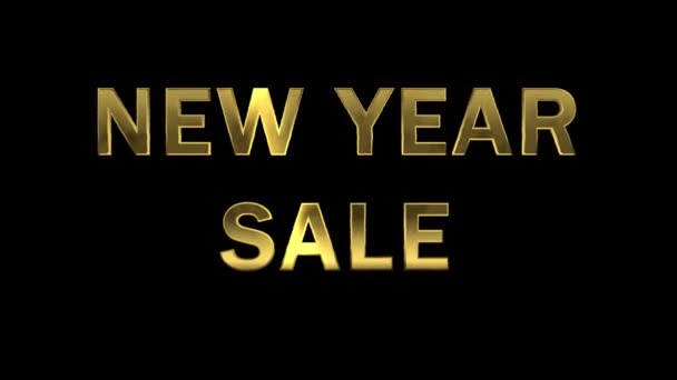 Particles collecting in the golden letters - New Year Sale — Stock Video