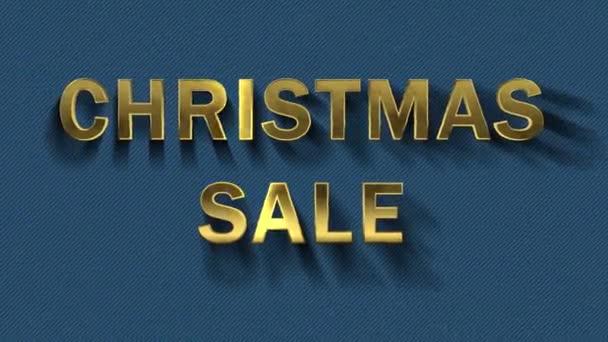 Gekleurde deeltjes veranderen in blauwe achtergrond en tekst-kerst Sale — Stockvideo