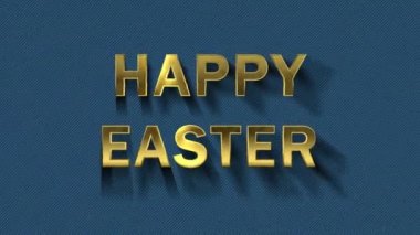 Renkli parçacıklar mavi arka plan ve metin dönüşür - Happy Easter
