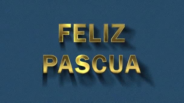 Las partículas de color se convierten en fondo azul y texto - Feliz Pascua — Vídeo de stock