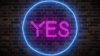 Animasyon zoom yanıp sönen neon işareti Evet