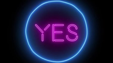 Animasyon zoom yanıp sönen neon işareti Evet