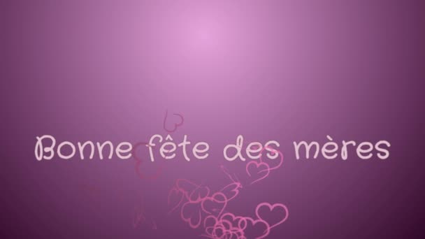 Animacja Bonne fete des meres, szczęśliwy dzień matki w języku francuskim, z życzeniami — Wideo stockowe