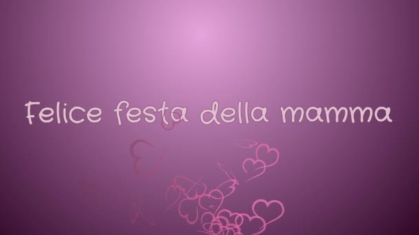 Animaci Felice festa della mamma, šťastné matky den v italském jazyce, blahopřání — Stock video