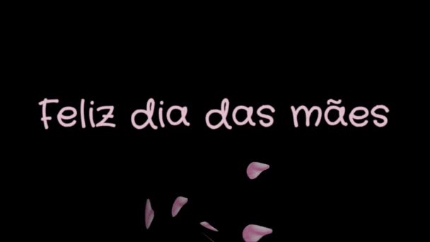 Animação Feliz dia das maes, Feliz Dia das Mães em língua portuguesa, cartão de felicitações — Vídeo de Stock