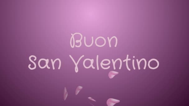 Animation Buon San Valentino, ευτυχισμένη ημέρα του Αγίου Βαλεντίνου στην ιταλική γλώσσα, ευχετήρια κάρτα — Αρχείο Βίντεο