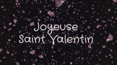 Animasyon Joyeuse Saint Valentin, mutlu sevgililer günü Fransız dili, tebrik kartı
