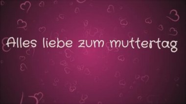 Animasyon Alles liebe zum muttertag, mutlu anneler günü Alman dil, tebrik kartı