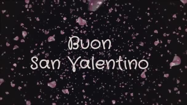 Animatie Buon San Valentino, Happy Valentines day in Italiaanse taal, wenskaart — Stockvideo