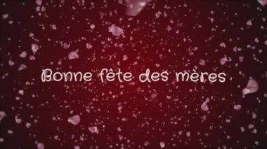 Animasyon Bonne fete des meres, mutlu anneler günü Fransız dili, tebrik kartı