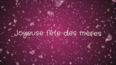 Animasyon Joyeuse fete des meres, mutlu anneler günü Fransız dili, tebrik kartı