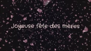 Animasyon Joyeuse fete des meres, mutlu anneler günü Fransız dili, tebrik kartı