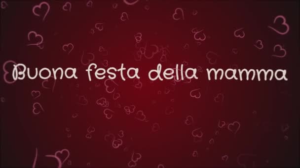 Animation Buona festa della mamma, glad mors dag i italienska språket, gratulationskort — Stockvideo