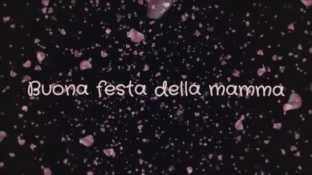 Animation καλή festa della mamma, ΓΙΟΡΤΗ ΤΗΣ ΜΗΤΕΡΑΣ σε Ιταλική γλώσσα, ευχετήρια κάρτα — Αρχείο Βίντεο