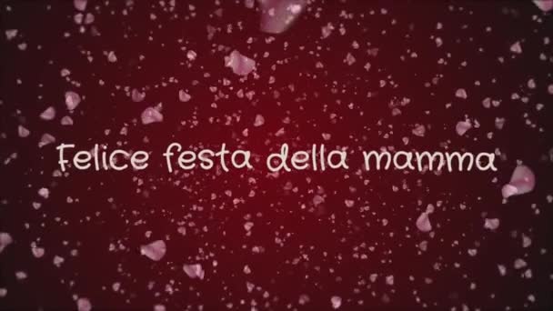 Animation felice festa della mamma, glücklicher Muttertag in italienischer Sprache, Grußkarte — Stockvideo