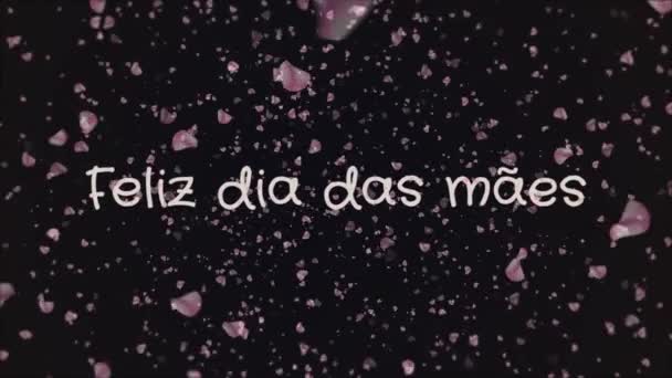 Animation feliz dia das maes, glücklicher Muttertag in portugiesischer Sprache, Grußkarte — Stockvideo