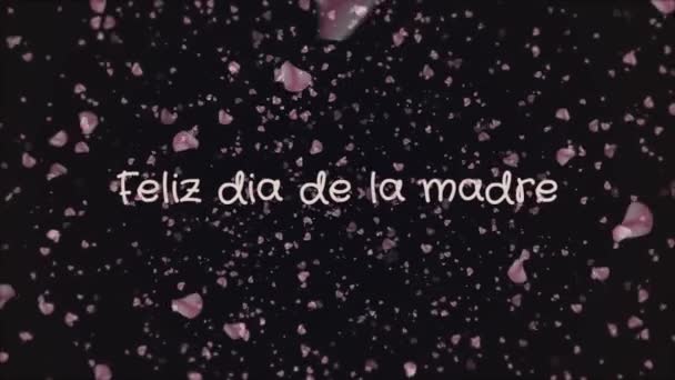 Animación Feliz día de la madre, Feliz día de la madre en español, tarjeta de felicitación — Vídeos de Stock