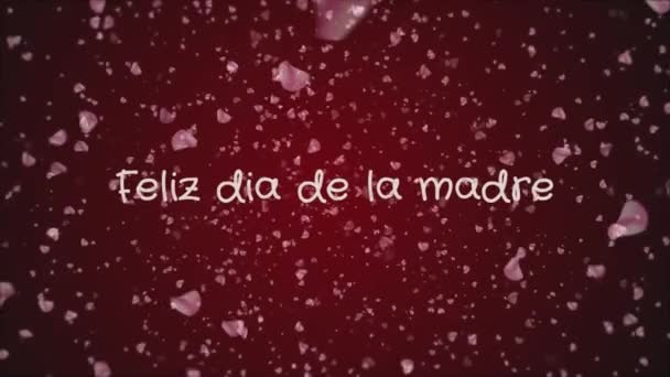 Animasyon Feliz dia de la madre, mutlu anneler günü İspanyolca dil, tebrik kartı — Stok video