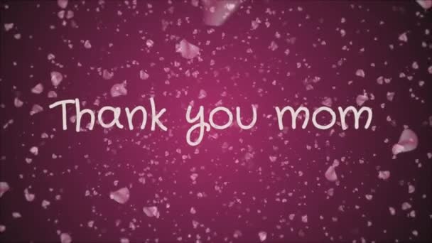 Animation Thank you mom, mothers day, greeting card — Stock Video