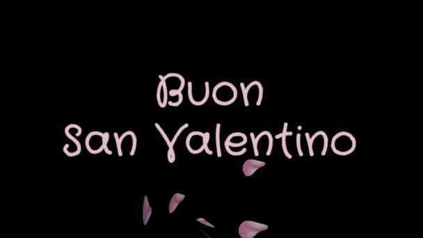 Animazione Buon San Valentino, Buon San Valentino in lingua italiana, biglietto di auguri — Video Stock