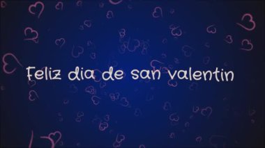 Animasyon Feliz dia de san Valentin, mutlu sevgililer günü İspanyolca dil, tebrik kartı