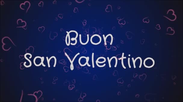 アニメーション ブオン ・ サン ・ ヴァレンティーノ、グリーティング カードのイタリア語の幸せなバレンタインデー — ストック動画