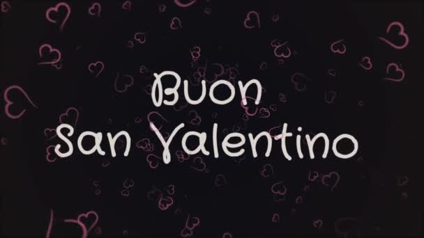 Animatie Buon San Valentino, Happy Valentines day in Italiaanse taal, wenskaart — Stockvideo