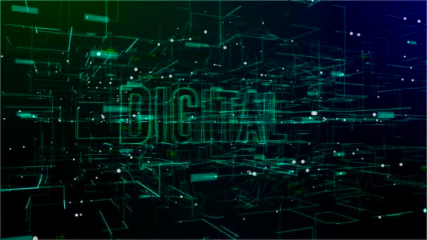 Animation de l'espace numérique avec texte numérique 