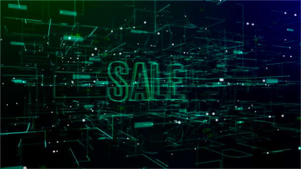Animation de l'espace numérique avec texte Sale 