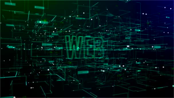 Animation de l'espace numérique avec du texte Web 