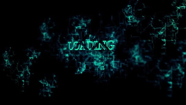 Rotating digital network with "Loading" text — стокове відео