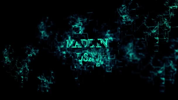 "Made in Usa" 텍스트로 전자 네트워크 이동 — 비디오