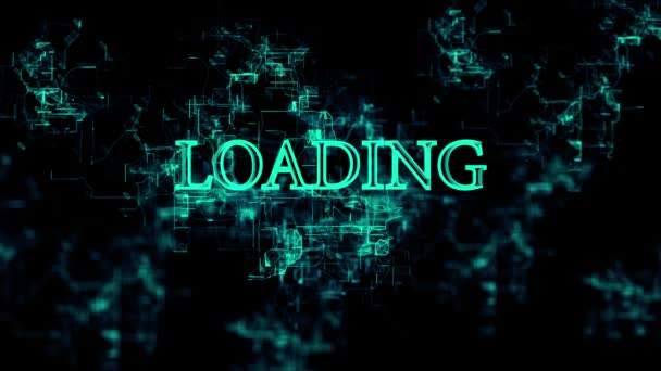 Villogó digitális hálózat "loading" szöveggel — Stock videók