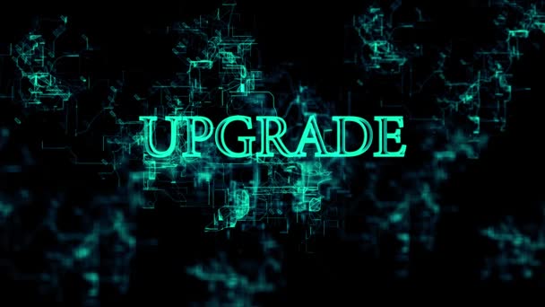 Digitalt nätverk med "upgrade"-text — Stockvideo