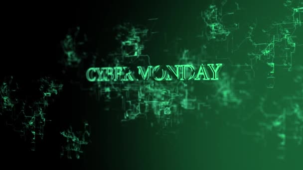 Rotating electronic network with Cyber Monday text — Stock Video