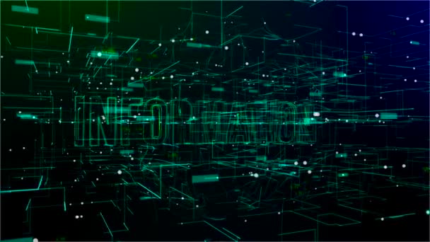 Animation de l'espace numérique rotatif avec texte d'information 