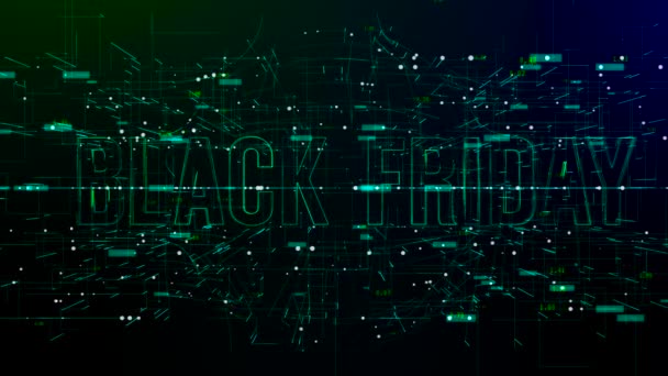 Animation of digital space with Black Friday text — Stock Video